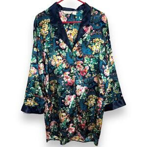 Vintage Victoria's Secret Gold Label Floral Satin Sleepshirt L Multicolor